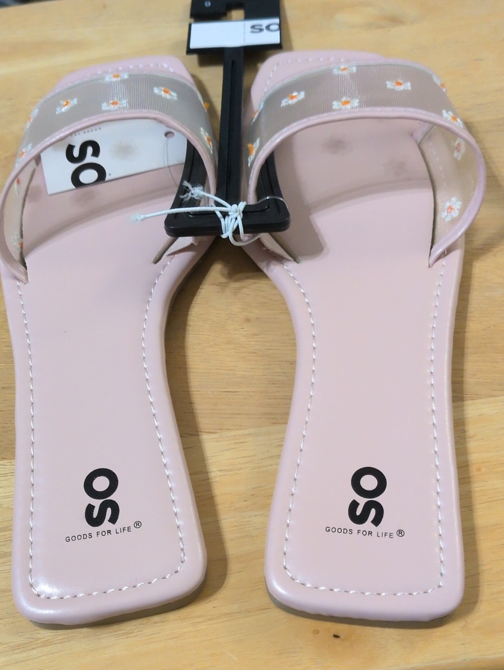 Pink Daisy Mesh Flat Sandals - Picture 4 of 6